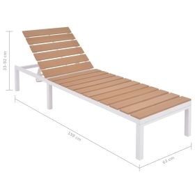 vidaXL Sun Lounger with Table Aluminium WPC and Brown