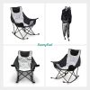 SUNNYFEEL Rocking Camping Chair, Luxury Padded Recliner, Oversized Folding Lawn Chair with Pocket, Heavy Duty for Outdoor/Picnic/Lounge/Patio