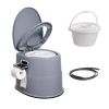 VEVOR Portable Toilet for Camping, Porta Potty with 1.3 Gal Detachable Inner Bucket & Removable Paper Holder, Commode with Dual Lids