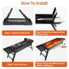 Foldable Charcoal BBQ Grill with Shelf Stainless Steel Grill Net Easy Setup Portable Tabletop Barbecue Grill for Camping Picnic Outdoor Party Backyard