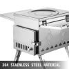 VEVOR Tent Wood Stove 17.5x14.7x10.6 inch, Camping Wood Stove 304 Stainless Steel With Folding Pipe