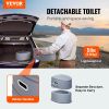 VEVOR Portable Toilet for Camping, Porta Potty with 1.3 Gal Detachable Inner Bucket & Removable Paper Holder, Commode with Dual Lids