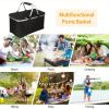 Large capacity insulated basket picnic bag picnic basket foldable shopping bag preservation bag lunch bag, Black