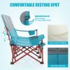 3 Person Folding Camping Chair with 2 Cup Holders Cotton Padding & Storage Bag