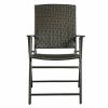 Outdoor Beach & Garden Lawn Chairs Set Of 4 Rattan Utility Folding Chair