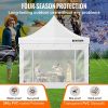 VEVOR Pop Up Canopy Tent, 10 x 10 FT, Outdoor Patio Gazebo Tent with Removable Sidewalls and Wheeled Bag